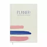 Eine der Guten Terminkalender A5 - Kalender 2026, Wochenplaner & Notizbuch, Softcover Taschenkalender Terminplaner, leicht & übersichtlich, Creme Blau Rosa, klimaneutral, FSC Papier