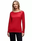 Street One Damen 3228737 Basic Langarmshirt, Racing Red, 40 EU