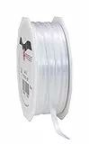 PRÄSENT C.E. Pattberg Satin Weiss, 50 m Satinband zum Einpacken von Geschenken, 3 mm Breite, Geschenkband zum Dekorieren & Basteln, Dekoband, Anlass