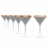 Stölzle Lausitz Elements Cocktailgläser Weiß/Bronze 6er-Set 240 ml – Stilvolle Cocktail Gläser ideal für Martini & Manhattan – Martinigläser aus bleifreiem Kristallglas – Spülmaschinen- & stoßfest