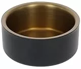 Kerbl Pet Edelstahlnapf Golden, 450 ml, schwarz/Gold, 5,7 cm, Ø13 cm, Hundenapf, Katzenschüssel, Fressnapf, Edelstahl, Hunde, Katzen