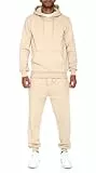 iProfash Trainingsanzug Sportanzug Jogginganzug Trainings Hose Pullover trainings Uni 3 (DE/NL/SE/PL, Alphanumerisch, M, Regular, Regular, (Basic hoodie + Hose) Beige)