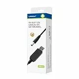 LANMU Universal 5V auf 12V USB zu DC Hohlstecker Netzkabel Ladekabel Kabel für Funkgerät, USB Ventilator, Router, Mini Lautsprecher und mehrer Geräte (1 Meter)