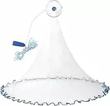 Fesatccoz Wurfnetz Zum Fischen, Nylon Monofilament Fischnetz, Φ2.4m/ 95inch Fischnetz Mit 8m Handschnur, 0.5 Finger Handwurf Angeln Mesh Netz