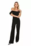 Trendyol Damen Einfarbig Gewebter Jumpsuit Overalls, Schwarz, 38