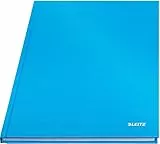 Leitz A4 Notizbuch liniert, 160 Seiten, 80 Blatt FSC zertifiziertes 80 g/m² Papier, Stabiler, kratzfester Hardcover-Einband, Für Büro, Schule oder als Tagebuch, Solid Serie, Hellblau, 46650030