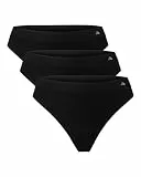 DANISH ENDURANCE 3er Pack String-Tangas aus superweichem Material M/L Schwarz