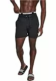 Urban Classics Herren Shorts Two in One Swim, Schwarz Blk/Wht 00703, Large (Herstellergröße: L)