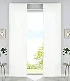 2er Set Schiebegardinen Flächenvorhänge Mikrofaser Vorhang Gardine Schiebe HxB 245x60 cm Creme Matt Paneelwagen Beschwerungsstangen, 85600N2