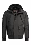 ALESSANDRO SALVARINI Herren Winterjacke (S-3XL) mit Kapuze und Fleecefutter AS432 - Schwarz Größe S - Gr.S