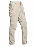 ATLASLAVA Herren Zip Off Wanderhose Abnehmbar Outdoorhose Atmungsaktiv Leichte Trekkinghose Schnelltrocknend Hose mit 6 Taschen Beigebraun 30