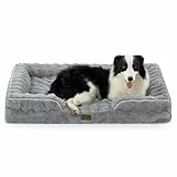 COZY KISS Orthopädisches Hundebett aus Kunstfell, Hundebett Grosse Hunde, Sofa mit Hochstützendem Schaumstoffpolster und Wasserdichtem Bezug, rutschfest, Weich, Warm, Waschbar, C-förmig Größe XL