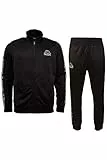 Kappa Jogginganzug Herren in Größe L I Trainingsanzug in Schwarz mit stylischem Logo an Armen & Beinen I Geeignet als Sportanzug, Lounge Wear oder für die Freizeit I Regular Fit