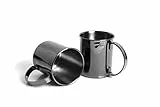 ECHTWERK 2-teiliges Kupferbecher-Set, Bruchsichere Edelstahl-Gläser, Cocktail-Set, Cocktailgläser perfekt für Gin, Vodka, Bier und Kaltgetränke, Geschenkset, Black-Edition, 1000 ml