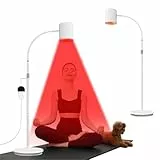Trayvespace Rotlichtlampe, 660&850&940nm Infrarotlampe mit Timer, Helligkeit, Einstellbarer Winkel und Höhe Red Lights (weiß)