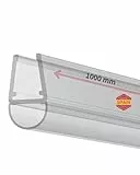 Gedotec Duschtürdichtung streifend | 1 Stück | Glasbodendichtung transparent | Länge: 1 m | Duschdichtung 6 mm - 8 mm | Türbodendichtung PVC wasserabweisend | Duschabdichtung | Dichtung Duschtür
