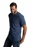 JP 1880 Herren große Größen Übergrößen Menswear L-8XL T-Shirt, Basic, V-Ausschnitt Mittelblau Melange 5XL 702415731-5XL