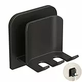Luxoraiova Zahnbürstenhalter Elektrische Zahnbürste, Aluminium Aufsteckbürsten Halter, Selbstklebend & Wasserdicht, Ohne Bohren für Badezimmer, Spiegel, Dusche, Zahnbürstenhaken (schwarz)