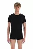 Dagi Men's Basic Cotton Undershirt T-Shirt, Black, S