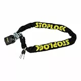Stoplock Motorradschloss, Diebstahlsicherung, robust, universell, Hochsicherheitsschutz, 10 mm Kette, Schlüssel, leicht am Rad anzubringen, 1,2 m, gehärteter Stahl