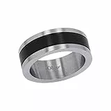 s.Oliver Ring für Herren, Edelstahl IP schwarz, Größe: 66/21