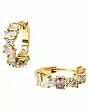 Purelei Fancy Ohrringe (Gold) – Damenohrringe aus Zirkonia-Schmucksteinen und Edelstahl (14K vergoldet) – Wasserfeste Creolen – 17 mm Durchmesser – Modeschmuck für deinen individuellen Look