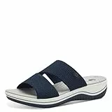 Jana Coshy Original – Die Hallux-freundliche Pantolette 8-27270-43 blau H-Weite