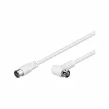 goobay SAT Antennenkabel 2.5m gewinkelt, Koaxialkabel mit 90 Grad F-Quick-Stecker für TV und Receiver, doppelt geschirmt mit 80dB - 67348