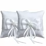 2 Stück Weißer Ringhalter, Ringkissen Hochzeit, Eheringkissen, Eheringkissen, Eheringkissen, Hochzeitsdeko Geschenk