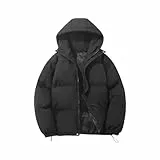 Generisch Winterjacke Damen mit Kapuze Warm Steppjacke Winter Outdoor Kapuzejacke Baumwolle Puffer Jacke Loose Daunenjacke Frauen Wattierte Jacke