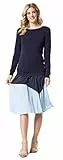 ESPRIT Maternity Damen Plissee Rock Skirt WVN UTB O1984201, Knielang, Gr. 44, Mehrfarbig (Night Blue 486)