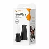 Aieve WDT Tool, Nadel Kaffee Tamper Espresso Kaffeerührer mit Ständer 0,4mm Nadeln Werkzeuge Distributor für Siebträger, Kaffee Verteiler für Barista (Upgrade-Version) (Aluminium, Schwarz)
