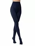 EVERSWE 80D Microfaser Damen Strumpfhose (L/XL, Schwarz)