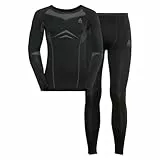Odlo Thermounterwäsche Herren Fundamentals Performance Warm I Langarm Thermoshirt und Thermohose I Warme Skiunterwäsche