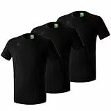 Erima Unisex Erwachsene 3er Pack Teamsport T-Shirt (260013), schwarz, XL