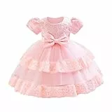 Belovecol Baby Mädchen Kleid Kleinkinder Rosa Prinzessin Partykleid Abendkleid Hochzeitskleid Brautjungfer Festkleid 18-24 Monate