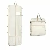 Univivi Kleidersack Lang 182cm, Kleidersack Brautkleid mit Schuhfach, Kleidersäcke mit 4 Reißverschluss Taschen, Faltbarer Wasserdichter Reise für Abendkleider - Beige