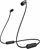 Sony WI-C310 kabelloser Bluetooth In-Ohr Kopfhörer (15 Stunden Akkulaufzeit, Voice Assistent, magnetische Ohrstöpsel, Behind-the-neck Design, integrierte Headset-Funktion, mit Mikro) Schwarz