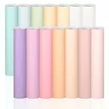 VINYL FROG Pastell Vinylfolie Plotter 14 Blätter Selbstklebend Plotterfolie Vinyl 12 Boho Permanent Vinyl +2 Transferfolie Plotter für Home Decor Geburtstag Party Tasse Geschenk