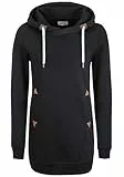 OXMO OXVicky Damen Sweat Hoodie Long Pullover Kapuzenpullover mit Kapuze Kordelzug Regular fit, Größe:M, Farbe:Black (799000)