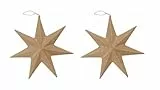 Décopatch NO025Opack - Packung 10 Sternen aus Pappmaché, zum Verzieren, 1x6,5x7,5 cm flach, zum Aufhängen, Geeignet für Weihnachtsdeko - Winterstimmung, Kraftbraun, 1 Pack