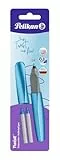 Pelikan Tintenroller Twist, universell für Rechts- und Linkshänder, Frosted Blue, 1 Stück