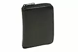 LEAS Reißverschlussbörse mit RFID Schutz Echt-Leder, schwarz - 13x10cm (LxB) Zipper-Series