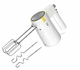 Handrührgerät 425 Watt 5 Geschwindigkeitsstufen + Turbo, Rührbesen + Haken, Edelstahl, LV-beständig, Auswurftaste, Weiß