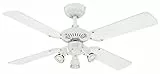 Westinghouse Lighting Deckenventilator Princess Euro weiss 7211340 (ohne Glühbirnen) 105 cm Durchmesser, Weiß