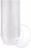 KAHEIGN 60Pcs Dessertschälchen Mini Desserttasse Plastikschüsseln, Φ 9 x Höhe:4cm 180ml Dessertschälchen Klein Plastik Klare Wiederverwendbare Runde Salatschale für Dessert Pudding Mousse Party