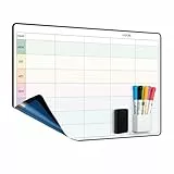 MCCORL Wochenplaner abwischbar, Familienplaner Selbstklebend für die Wand, Glas und Holz(jede glatte Oberfläche) perfect as Haushaltsplaner,Putzplaner,Essenplaner oder To Do Liste 42×28cm