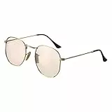 Aroncent Sonnenbrille Retro Strahlenschutz Unisex: Vintage Herren Damen Pink Metallrahmen Polarisierte Sonnen Brille Ultraleicht Sportbrille verspiegelt Brille Strahlenschutz UV400