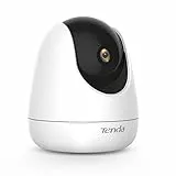 Tenda Überwachungskamera Innen 2K, Bewegungsmelder und Individuelle Alarm, Hundekamera,Haustierkamera,Babyphone Kamera mit 2-Wege-Audio,12m Nachtsicht, LAN&WLAN Kamera, CP6