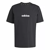 adidas Herren Essentials Linear Single Jersey Shirt, Black/White, XL